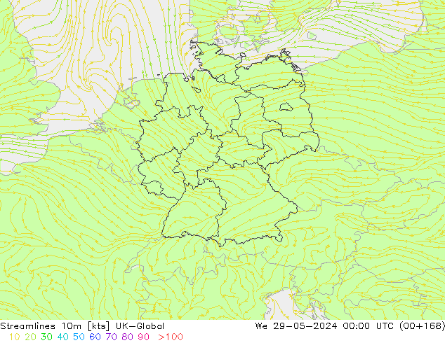 Linha de corrente 10m UK-Global Qua 29.05.2024 00 UTC