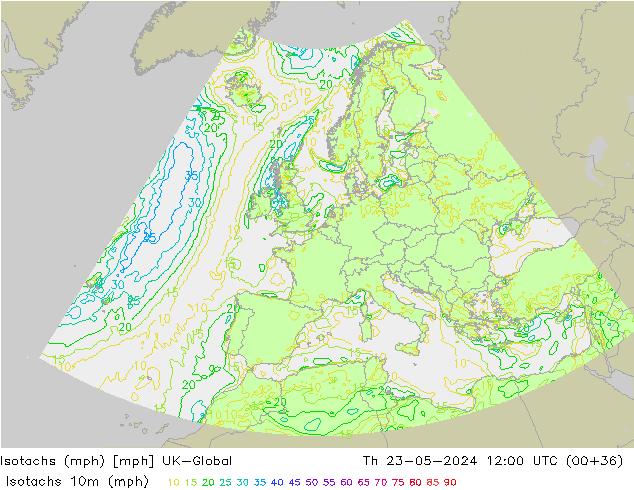 Isotachs (mph) UK-Global  23.05.2024 12 UTC