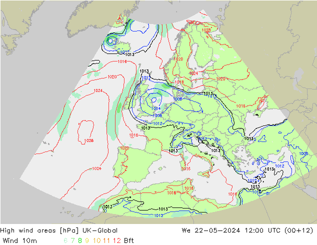High wind areas UK-Global mer 22.05.2024 12 UTC
