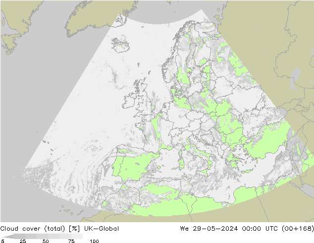 Bulutlar (toplam) UK-Global Çar 29.05.2024 00 UTC