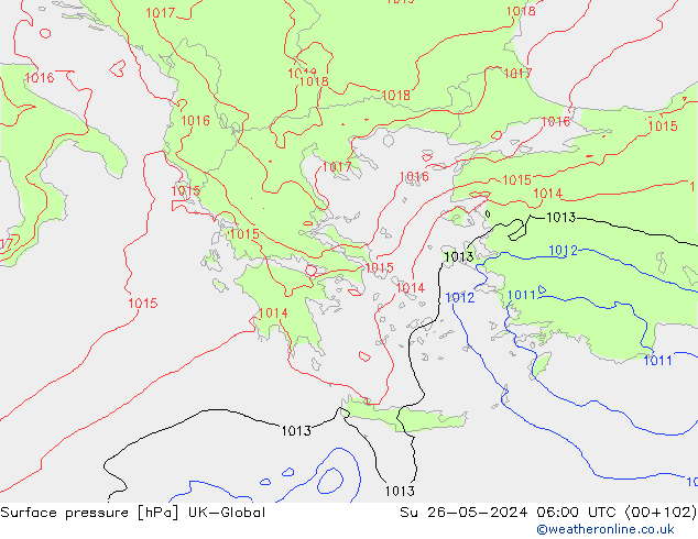 pressão do solo UK-Global Dom 26.05.2024 06 UTC