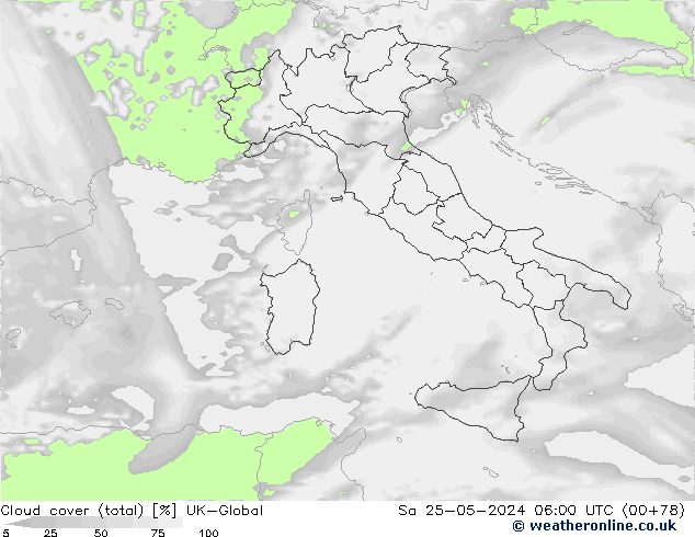 nuvens (total) UK-Global Sáb 25.05.2024 06 UTC