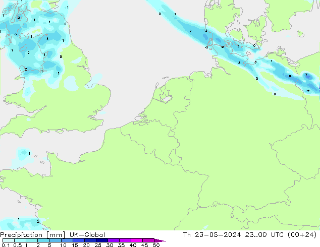 降水 UK-Global 星期四 23.05.2024 00 UTC