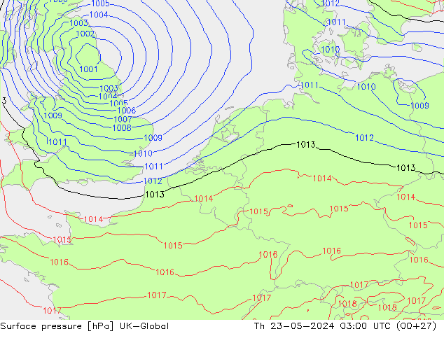 pression de l'air UK-Global jeu 23.05.2024 03 UTC