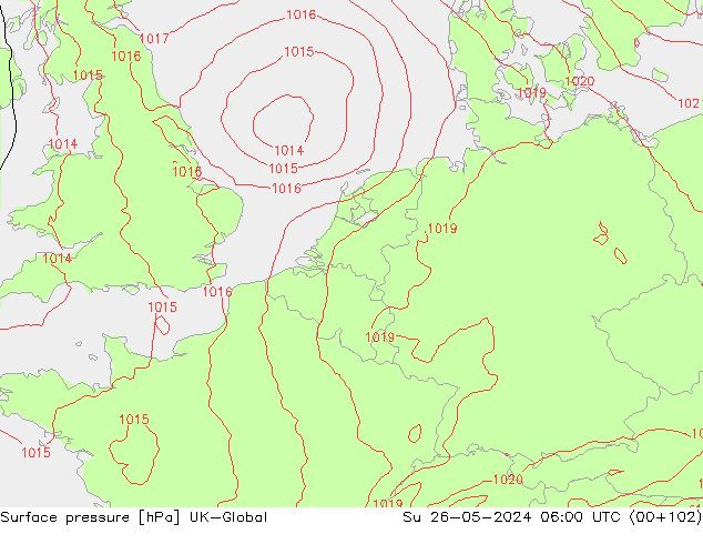 Luchtdruk (Grond) UK-Global zo 26.05.2024 06 UTC