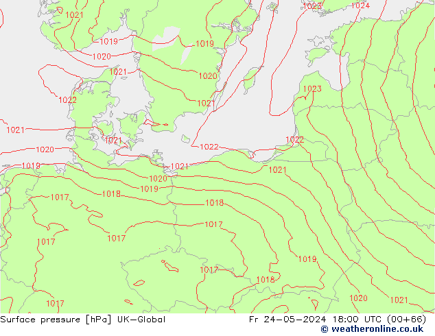приземное давление UK-Global пт 24.05.2024 18 UTC
