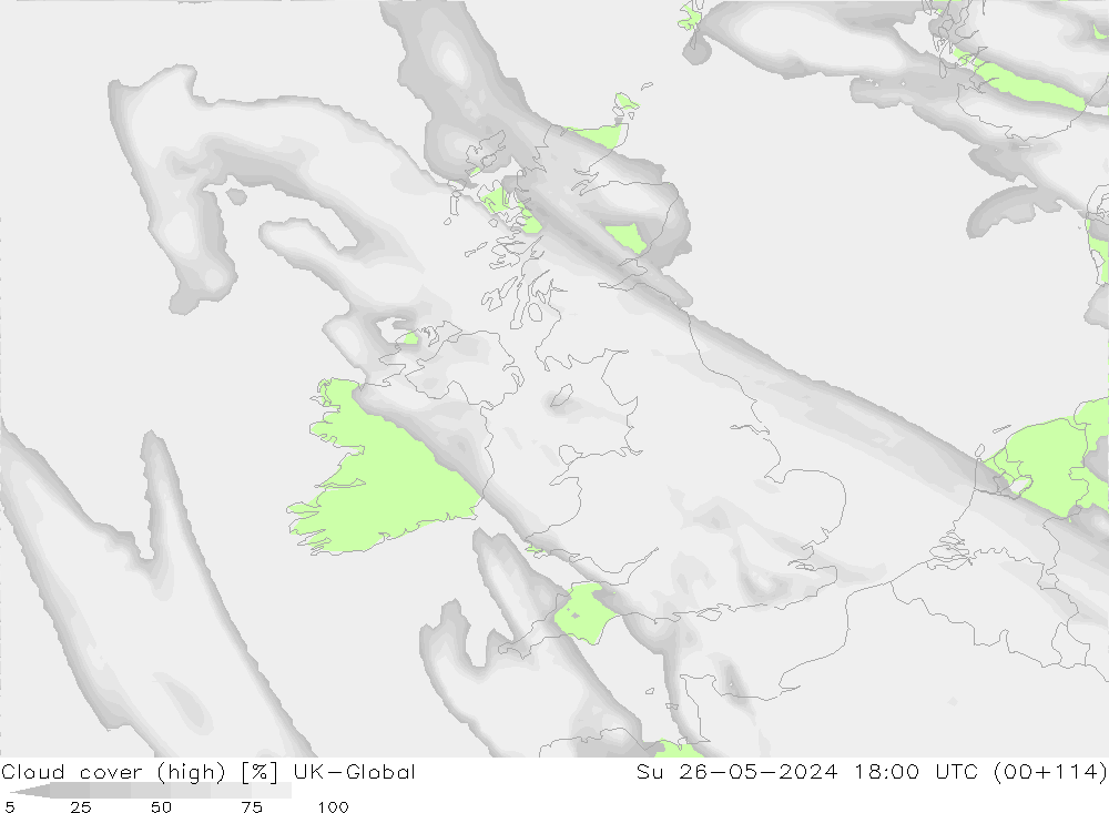 Bewolking (Hoog) UK-Global zo 26.05.2024 18 UTC