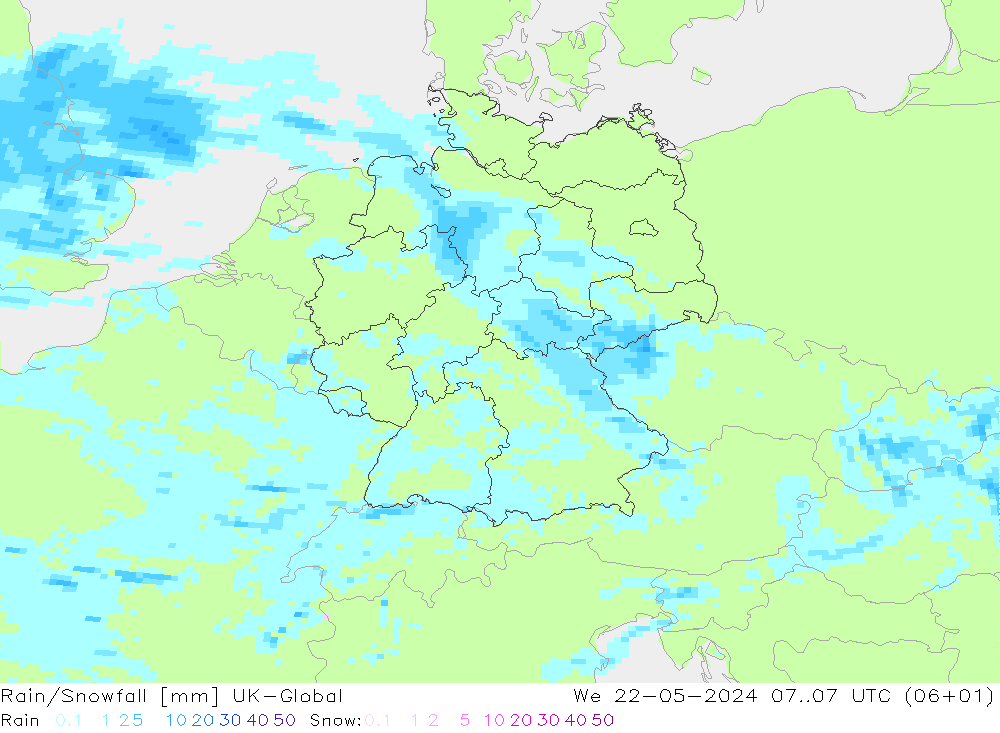 Lluvia/nieve UK-Global mié 22.05.2024 07 UTC