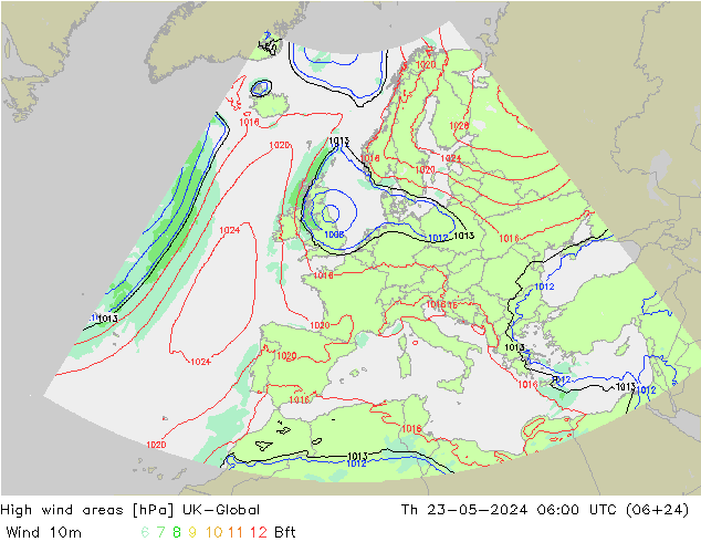 High wind areas UK-Global gio 23.05.2024 06 UTC