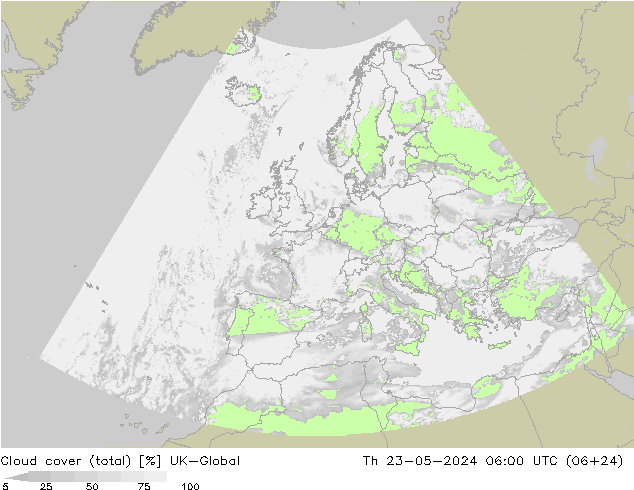 Wolken (gesamt) UK-Global Do 23.05.2024 06 UTC