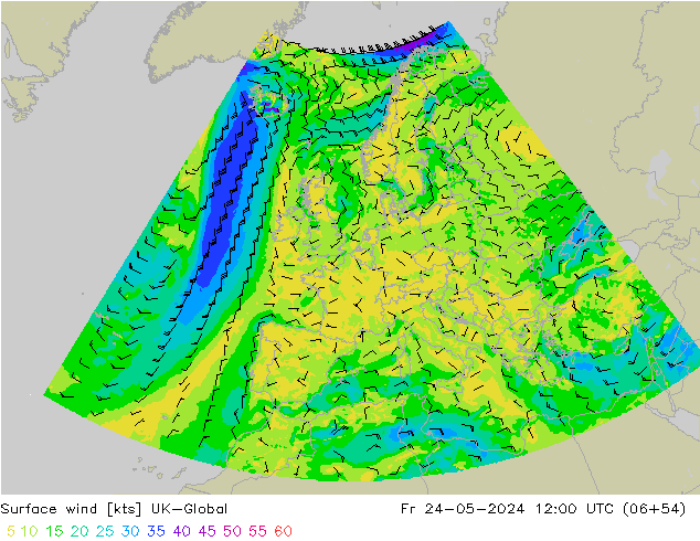 Bodenwind UK-Global Fr 24.05.2024 12 UTC