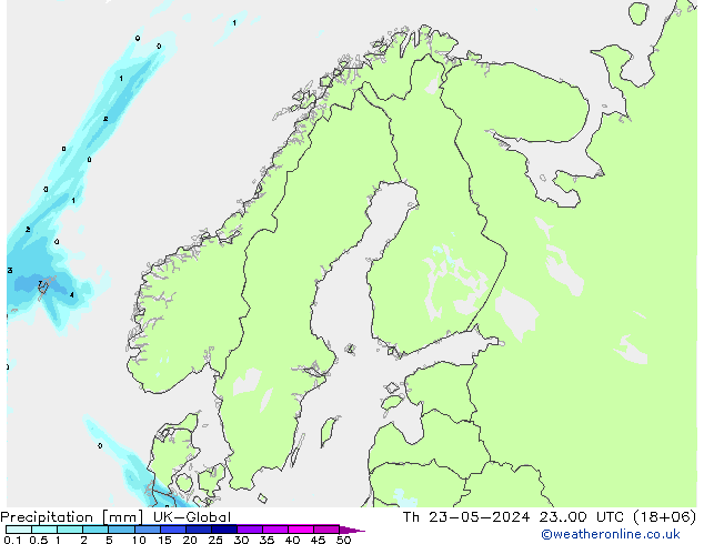 Niederschlag UK-Global Do 23.05.2024 00 UTC
