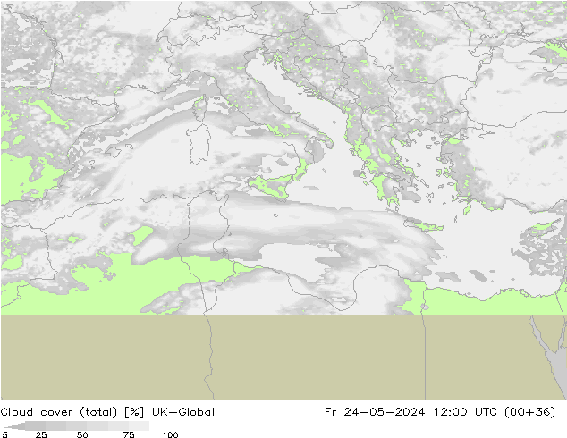 Wolken (gesamt) UK-Global Fr 24.05.2024 12 UTC