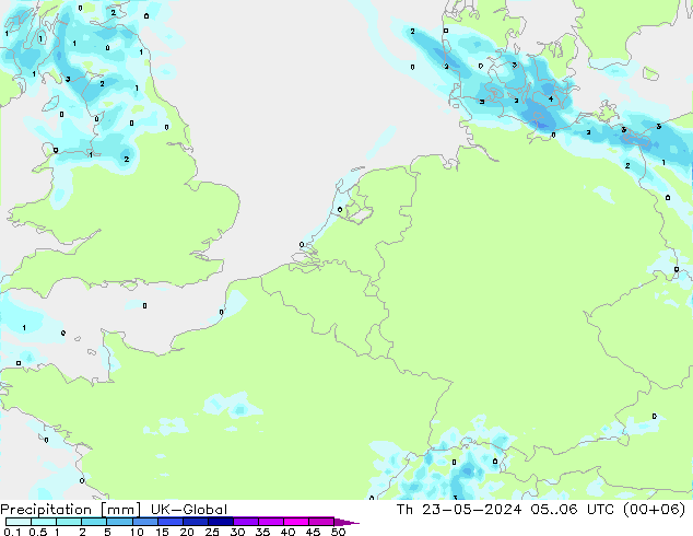 Precipitación UK-Global jue 23.05.2024 06 UTC