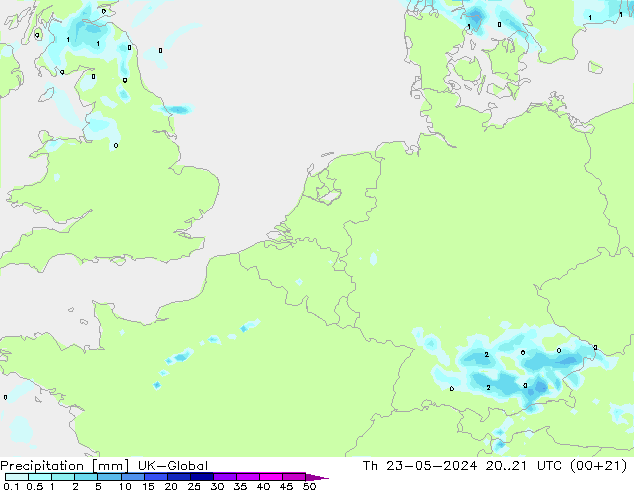 Niederschlag UK-Global Do 23.05.2024 21 UTC