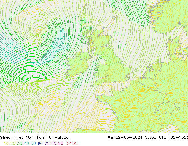 Linea di flusso 10m UK-Global mer 29.05.2024 06 UTC