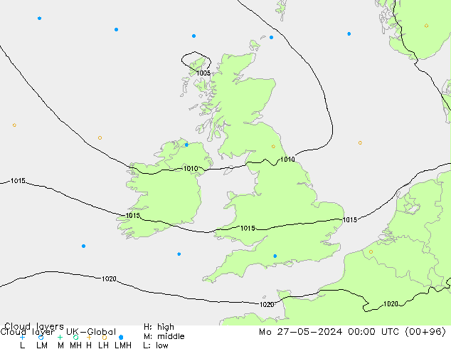 Cloud layer UK-Global Mo 27.05.2024 00 UTC