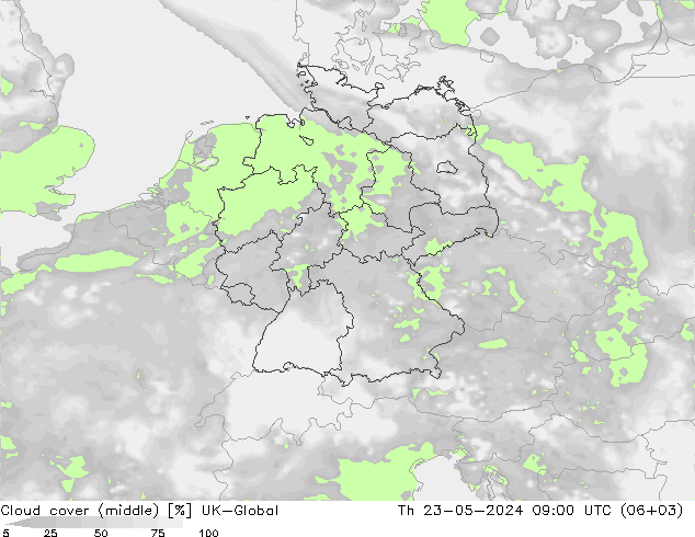 Nubes medias UK-Global jue 23.05.2024 09 UTC