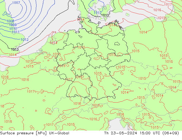 Luchtdruk (Grond) UK-Global do 23.05.2024 15 UTC