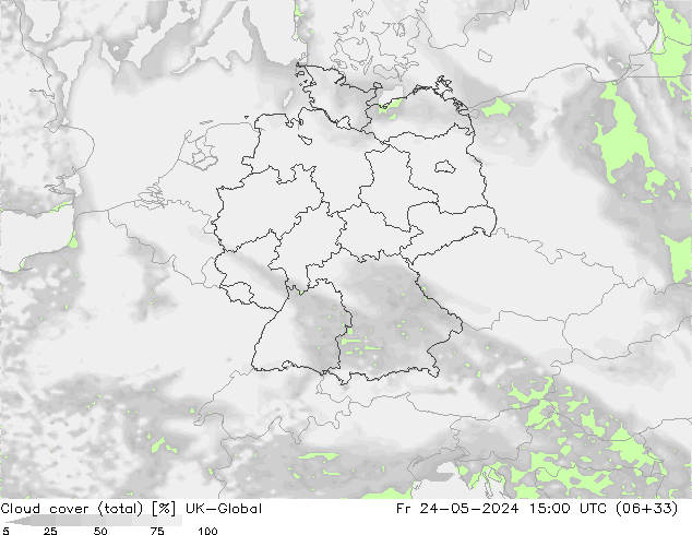 Wolken (gesamt) UK-Global Fr 24.05.2024 15 UTC