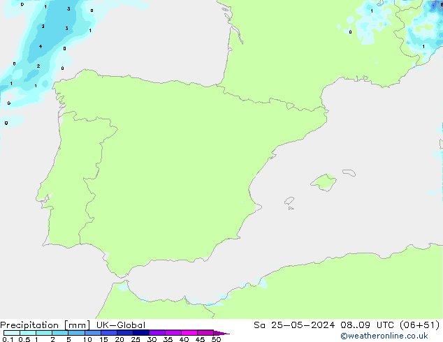 Srážky UK-Global So 25.05.2024 09 UTC