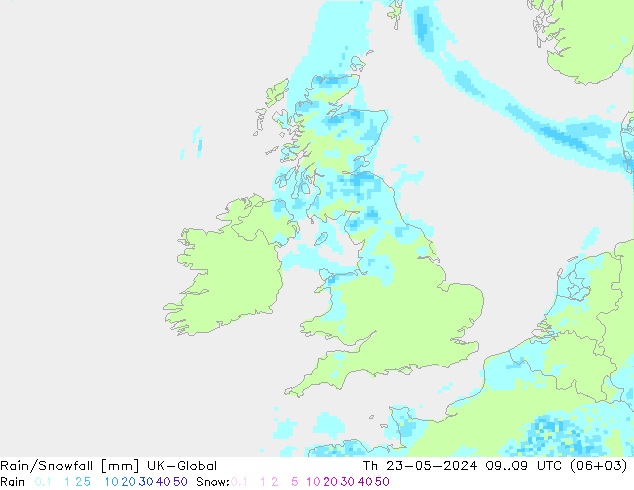 Regen/Schneefall UK-Global Do 23.05.2024 09 UTC