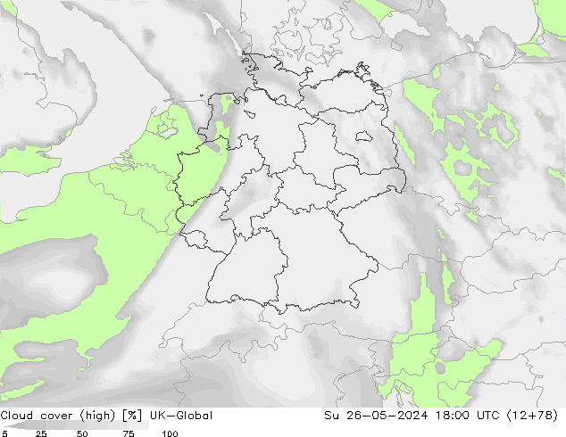 Nubes altas UK-Global dom 26.05.2024 18 UTC