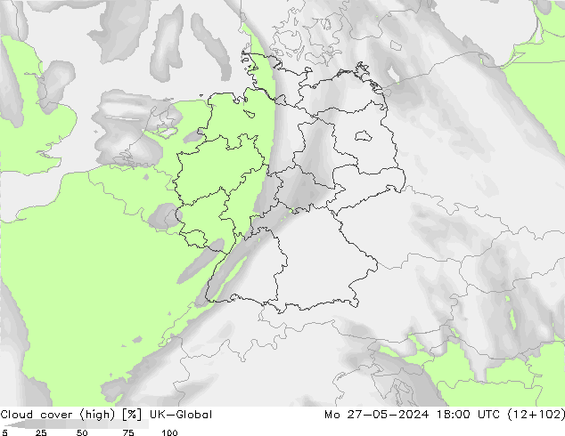 Nuages (élevé) UK-Global lun 27.05.2024 18 UTC