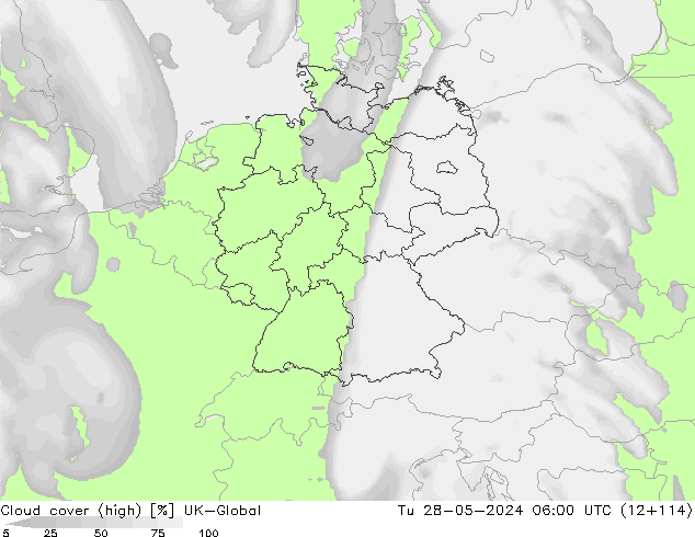 Bewolking (Hoog) UK-Global di 28.05.2024 06 UTC