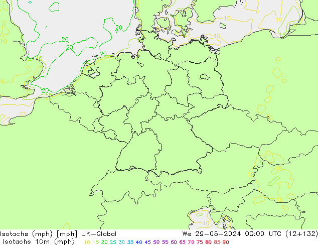 Isotachs (mph) UK-Global Qua 29.05.2024 00 UTC