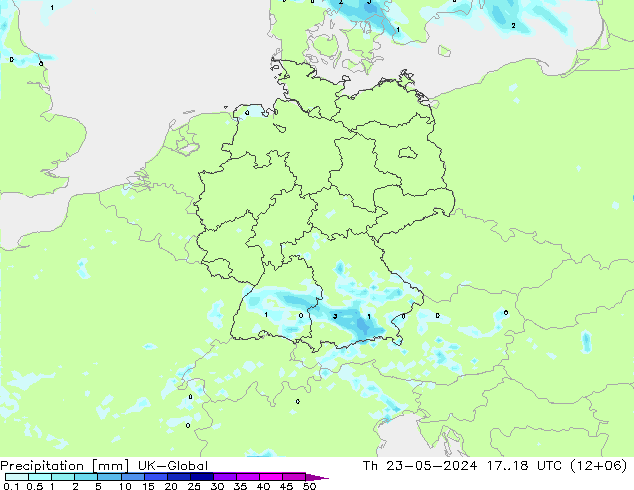 Niederschlag UK-Global Do 23.05.2024 18 UTC
