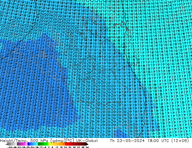 Hoogte/Temp. 500 hPa UK-Global do 23.05.2024 18 UTC