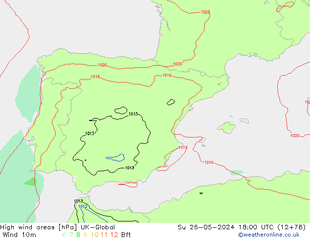 High wind areas UK-Global dom 26.05.2024 18 UTC
