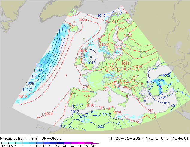 Precipitación UK-Global jue 23.05.2024 18 UTC