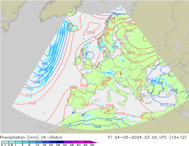 Precipitación UK-Global vie 24.05.2024 00 UTC