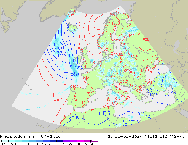 Precipitation UK-Global Sa 25.05.2024 12 UTC