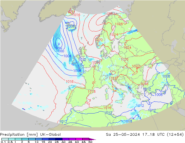 Precipitation UK-Global Sa 25.05.2024 18 UTC