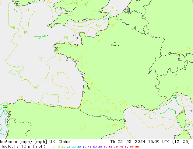 Isotachen (mph) UK-Global do 23.05.2024 15 UTC