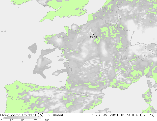 Cloud cover (middle) UK-Global Th 23.05.2024 15 UTC