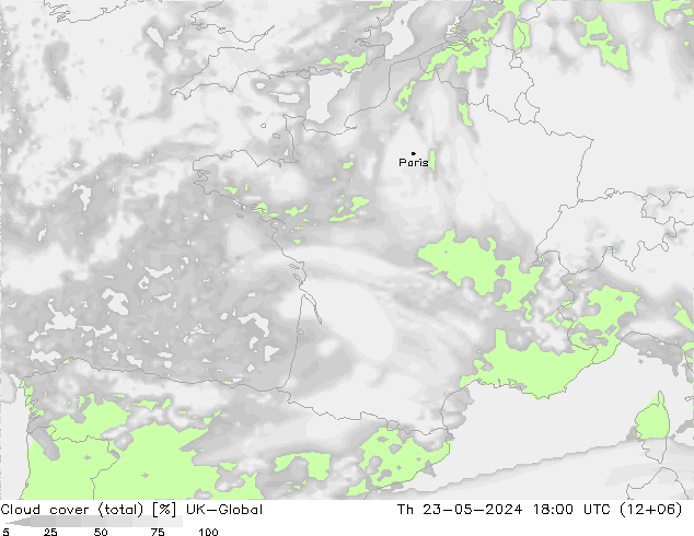 nuvens (total) UK-Global Qui 23.05.2024 18 UTC