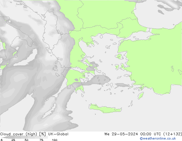 Nubes altas UK-Global mié 29.05.2024 00 UTC