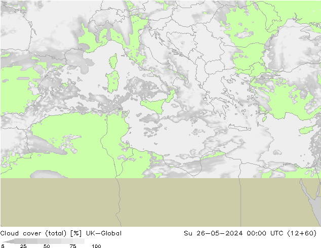 zachmurzenie (suma) UK-Global nie. 26.05.2024 00 UTC