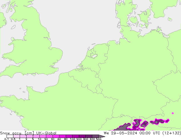 Snow accu. UK-Global St 29.05.2024 00 UTC