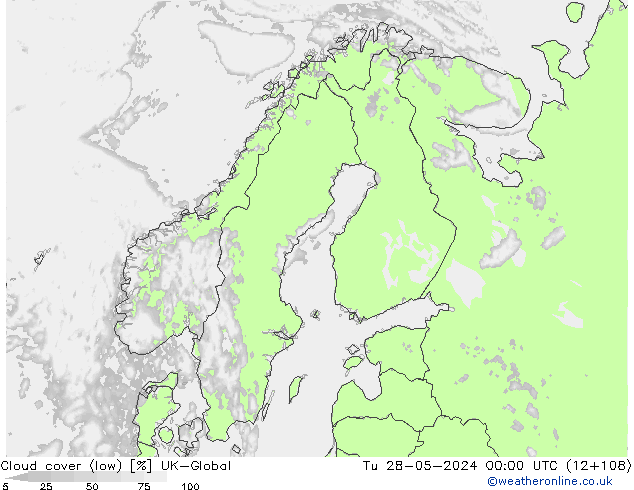 zachmurzenie (niskie) UK-Global wto. 28.05.2024 00 UTC