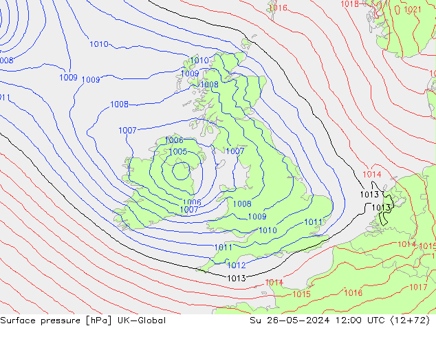 pression de l'air UK-Global dim 26.05.2024 12 UTC