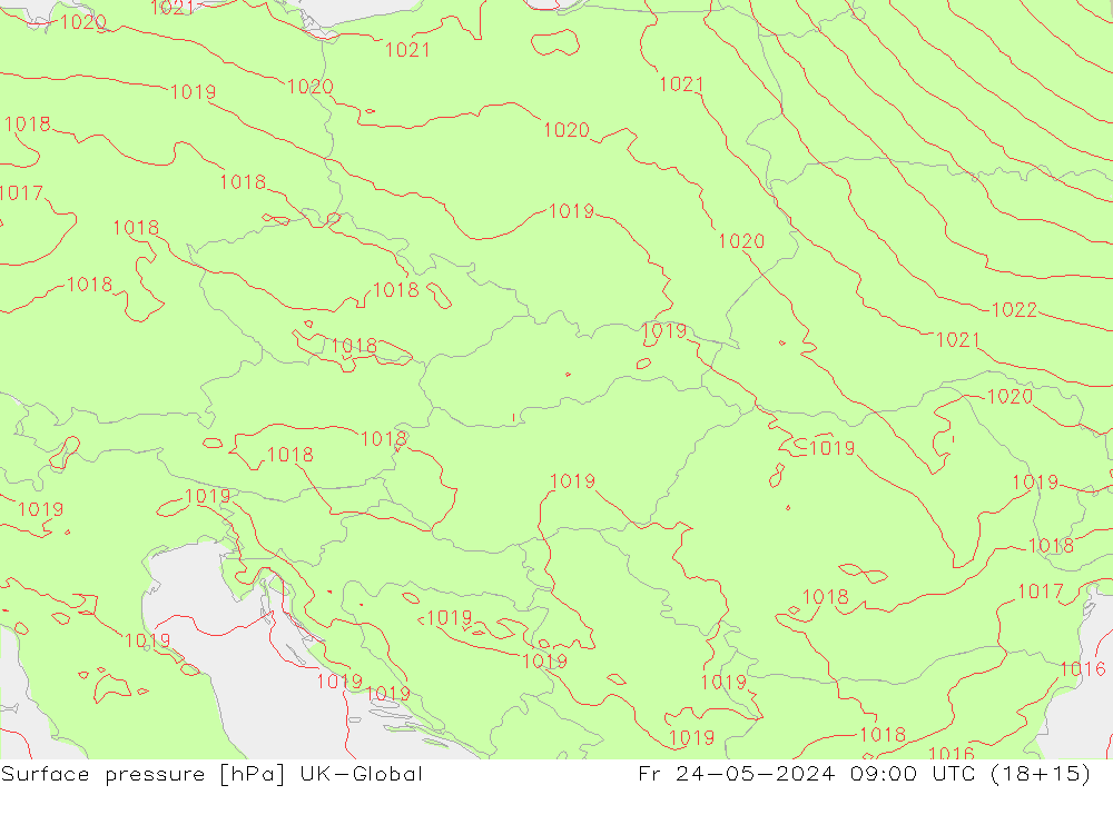 pression de l'air UK-Global ven 24.05.2024 09 UTC