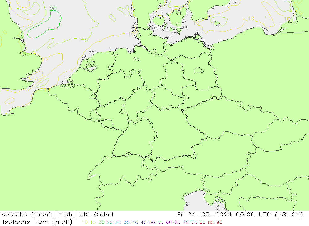 Isotachs (mph) UK-Global пт 24.05.2024 00 UTC