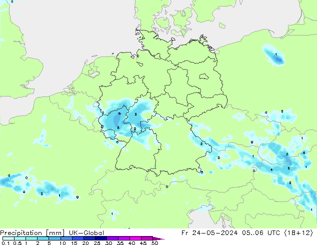 precipitação UK-Global Sex 24.05.2024 06 UTC