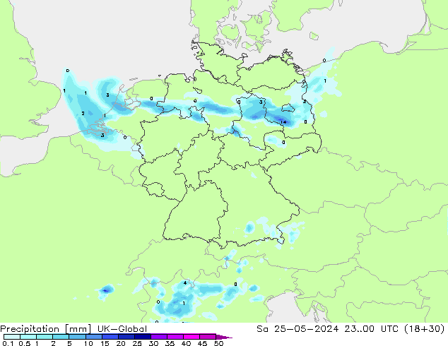 Srážky UK-Global So 25.05.2024 00 UTC