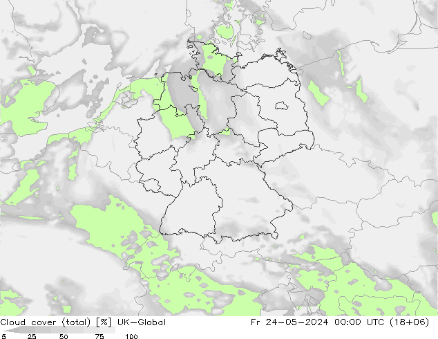 Nubes (total) UK-Global vie 24.05.2024 00 UTC